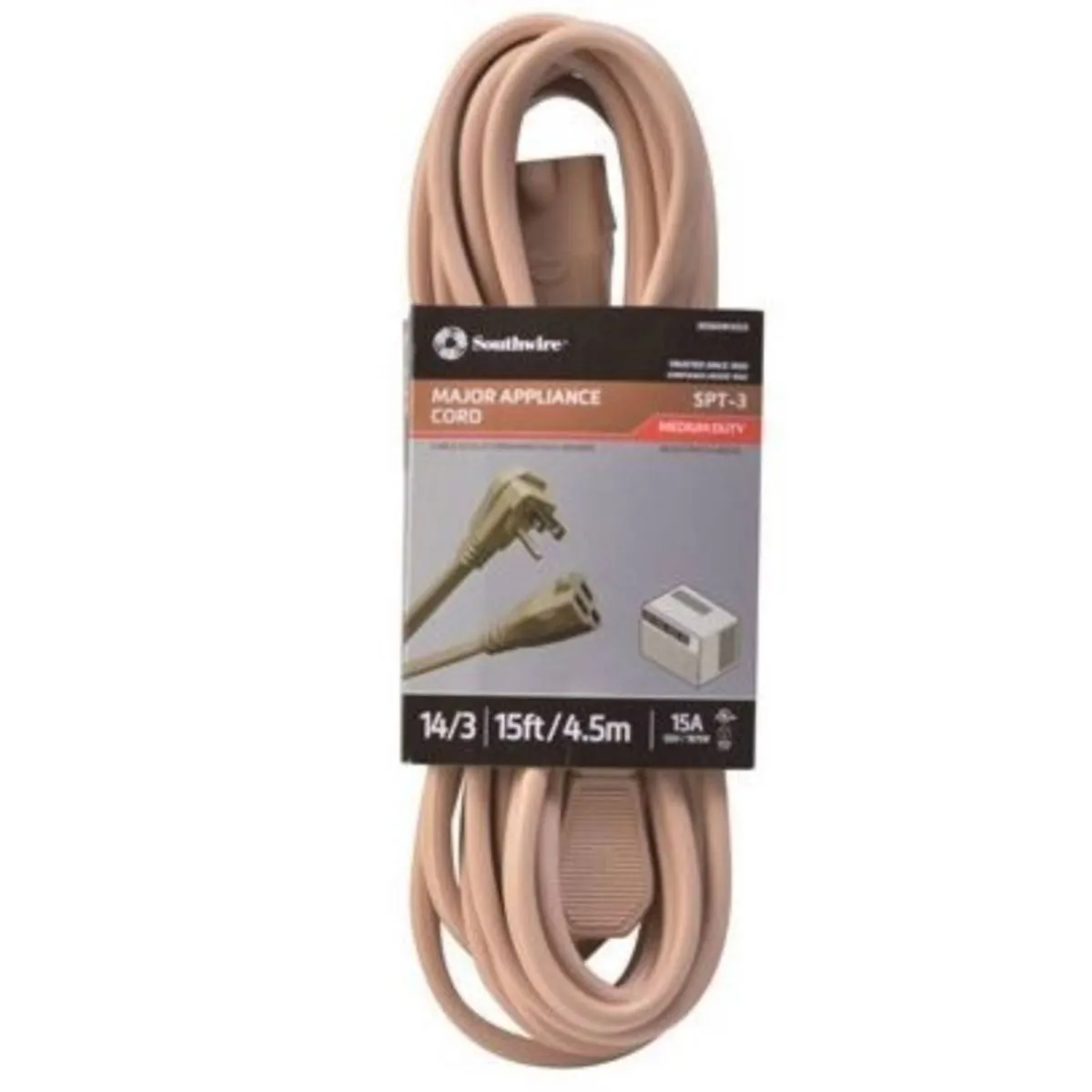 35363323 3536SW3323 CORD, A/C 14/3 15' SPT-3 BEIGE, 15-Feet