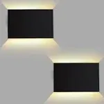 Led Wall Sconce Black Plastic Modern Wall Light Fixtures Indoor Outdoor Up And D