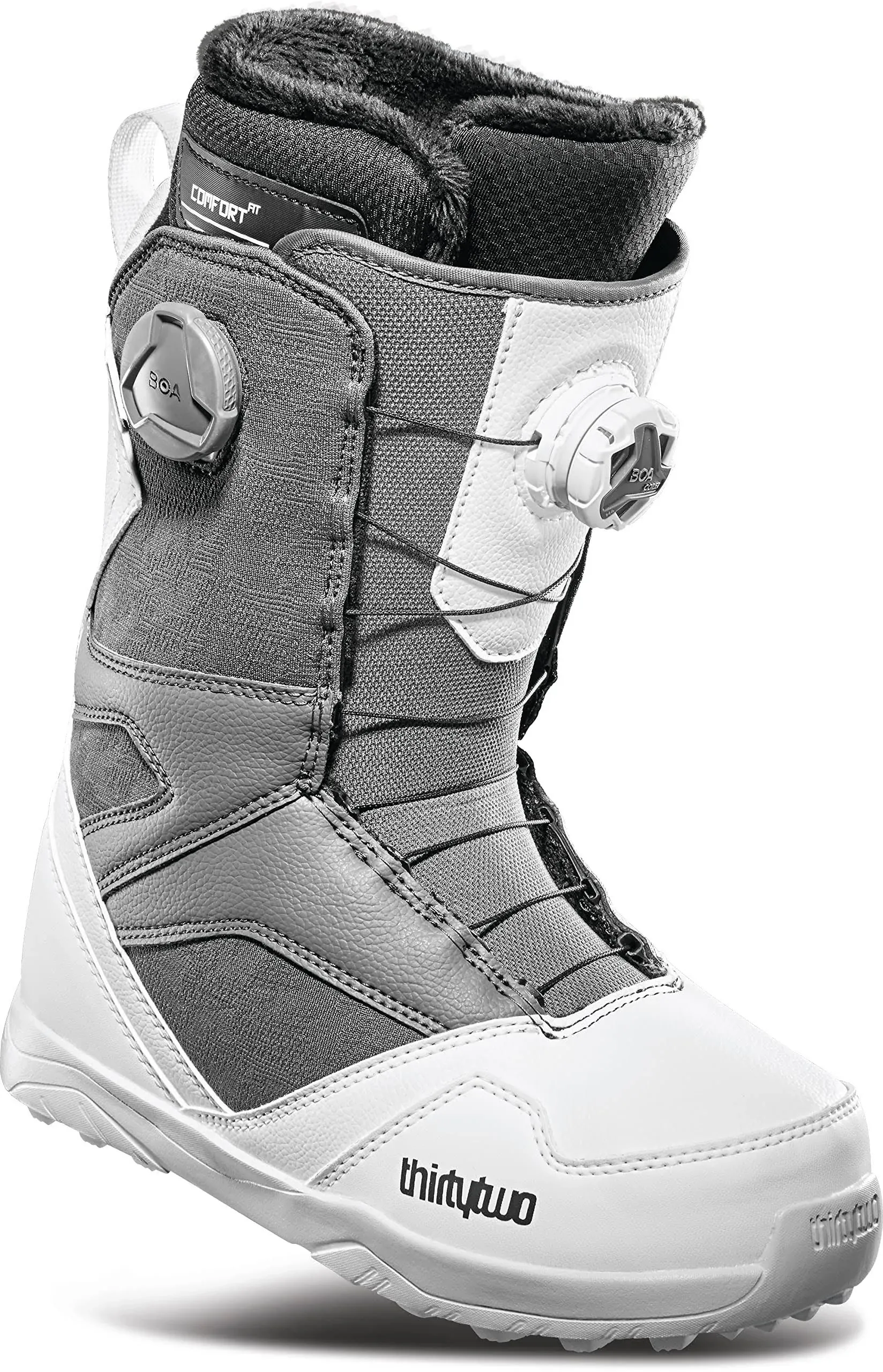 ThirtyTwo Women's STW Double Boa Snowboard Boots, White/Camo / 7.5