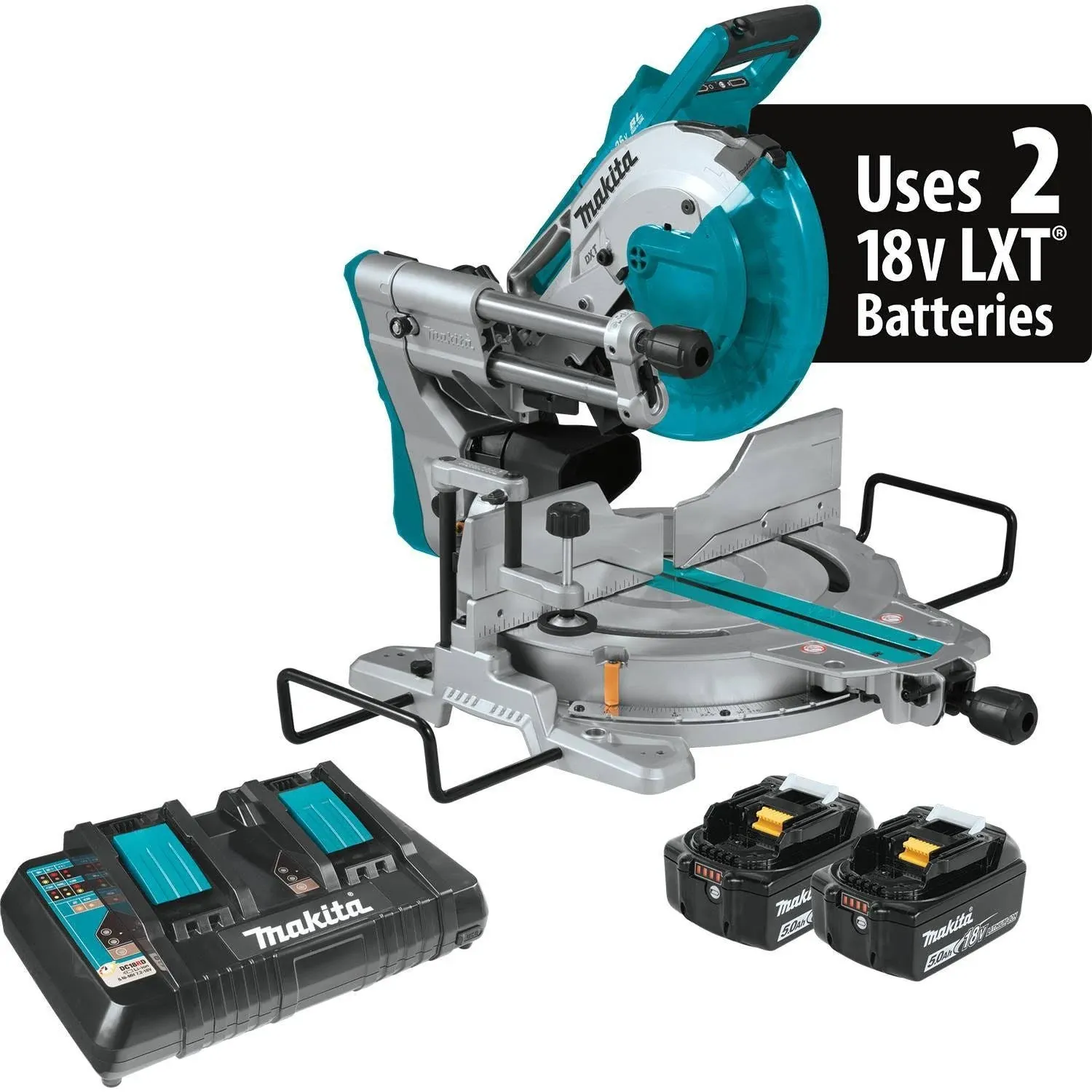 Makita XSL06PT-R 18V X2 36V LXT Lithium‑Ion Brushless Cordless 10 in. Dual‑Bevel Sliding Compound Miter Saw with Laser Kit 5.0Ah, Reconditioned - PICK UP ONLY