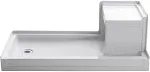 KOHLER K-1977-0 Tresham 60" X 32" Single Threshold Left-Hand Drain Shower Base with Integral Right-Hand Seat - White