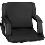 Flash Furniture Malta Portable Lightweight Reclining Stadium Chair, Black