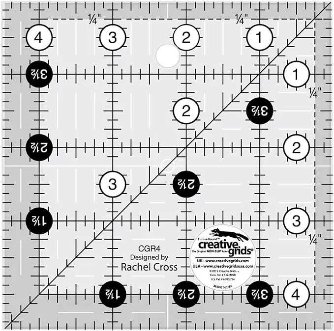 Creative Grids Quilt Ruler 4-1/2in Square - CGR4