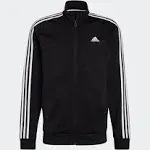 Adidas Men's Warm-Up Tricot Regular 3-Stripes Track Jacket, Black/White / XL