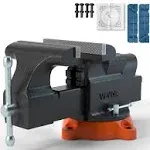 VEVOR 6 in. Bench Vise with Anvil 360 deg Swivel Locking Base Heavy Duty Ductile Iron