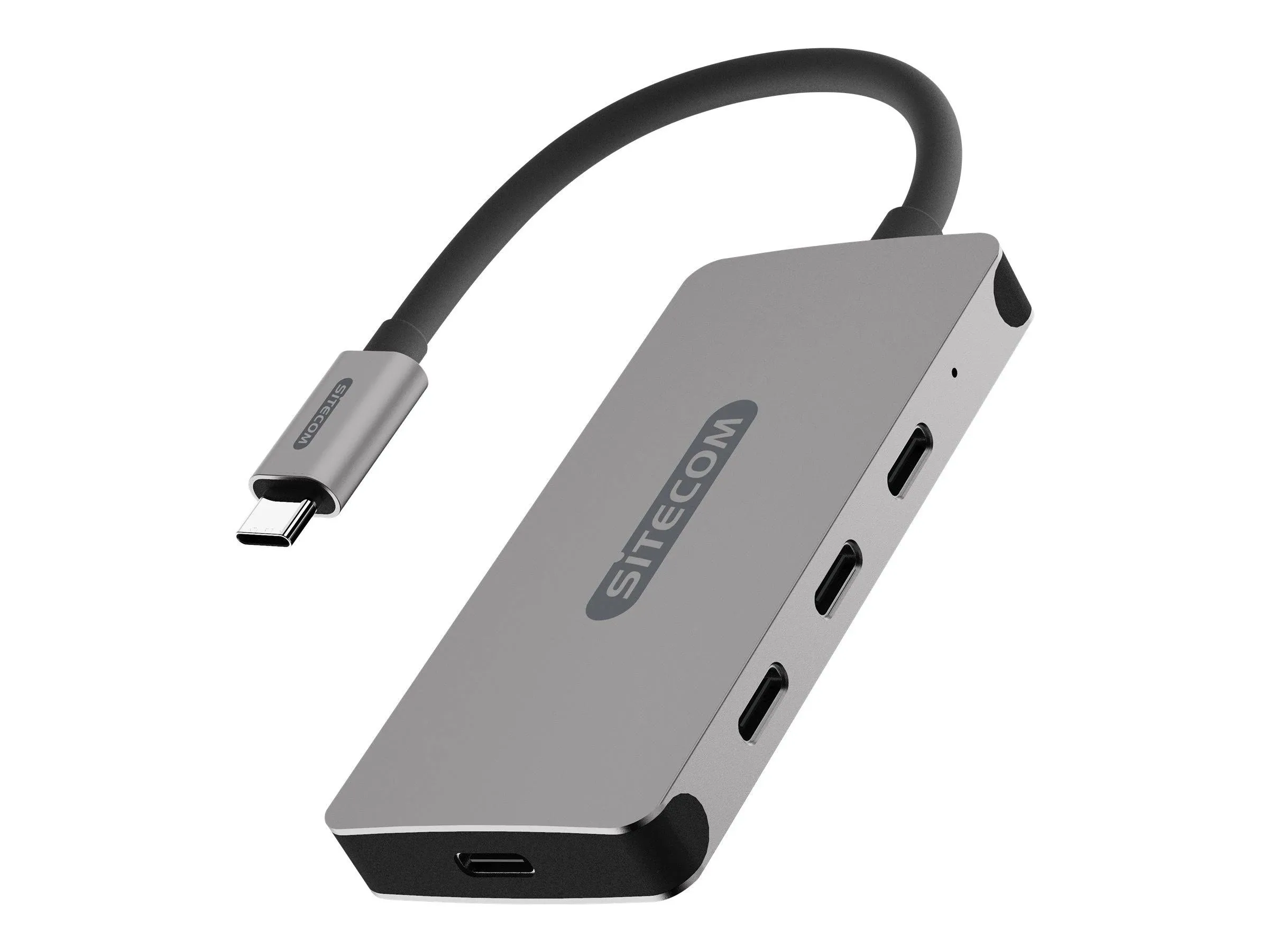 Sitecom CN-386 USB-C Hub 4 Port | USB-C Male to 3X USB-C 3.1 + 1x USB-C Female Power Delivery Ports - Aluminum Hub