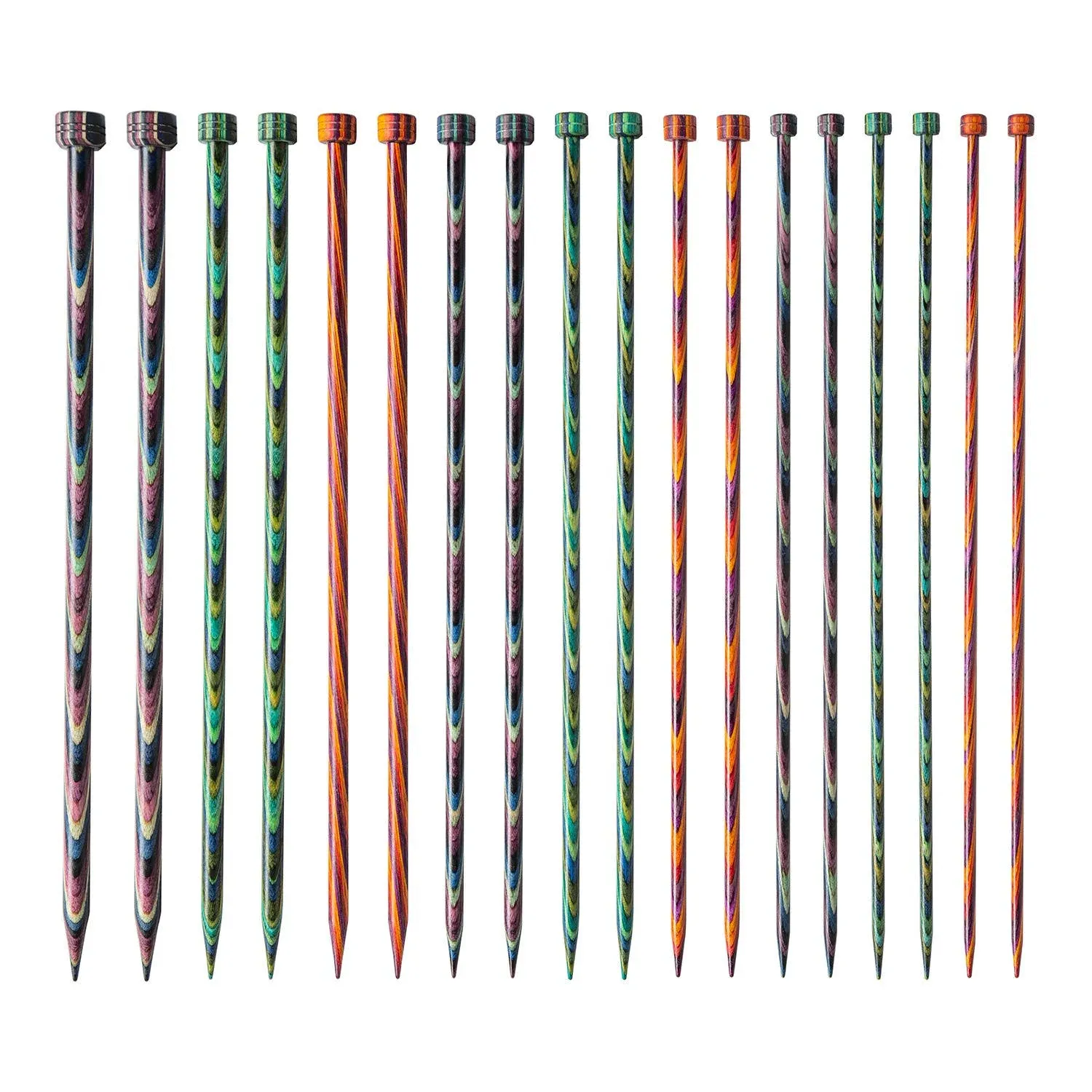 Knit Picks Straight Single Point Wood Knitting Needle Set US 4-11 (Mosaic 10")