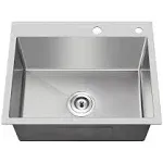 MENATT 20-Inch Drop in Kitchen Sink, SUS304 Stainless Steel Top-Mount Handmade K