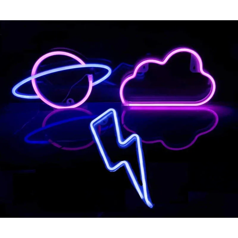 3 Pcs Neon Signs for Wall Decor, LED Neon Lights Signs for Bedroom Wall, LED