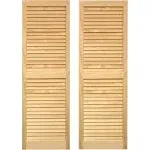 Pinecroft SHL39 Exterior Louvered Shutters 15 x 39 in. - Set of 2