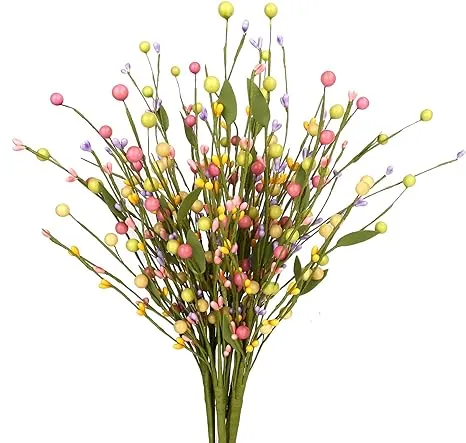 J&#039;FLORU 6 pcs Spring Berry Stems, Artificial Berry Picks Easter Stems for Hom...