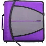 Case-it Might Zipper Binder, 3 in. Ring, Purple