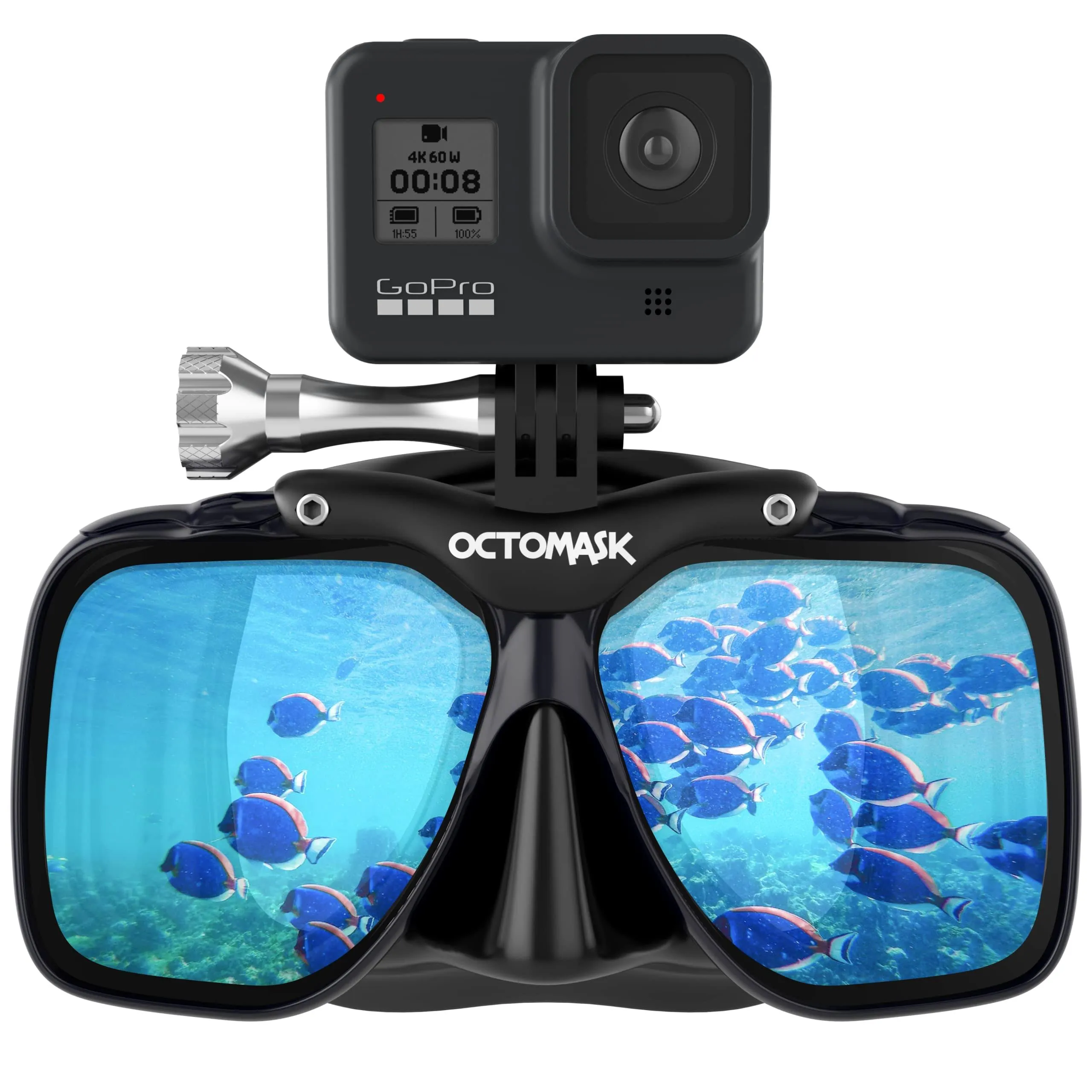 OctoMask Freediving Silicone Mask with GoPro Mount for Freediving, Spearfishing or Scuba Diving