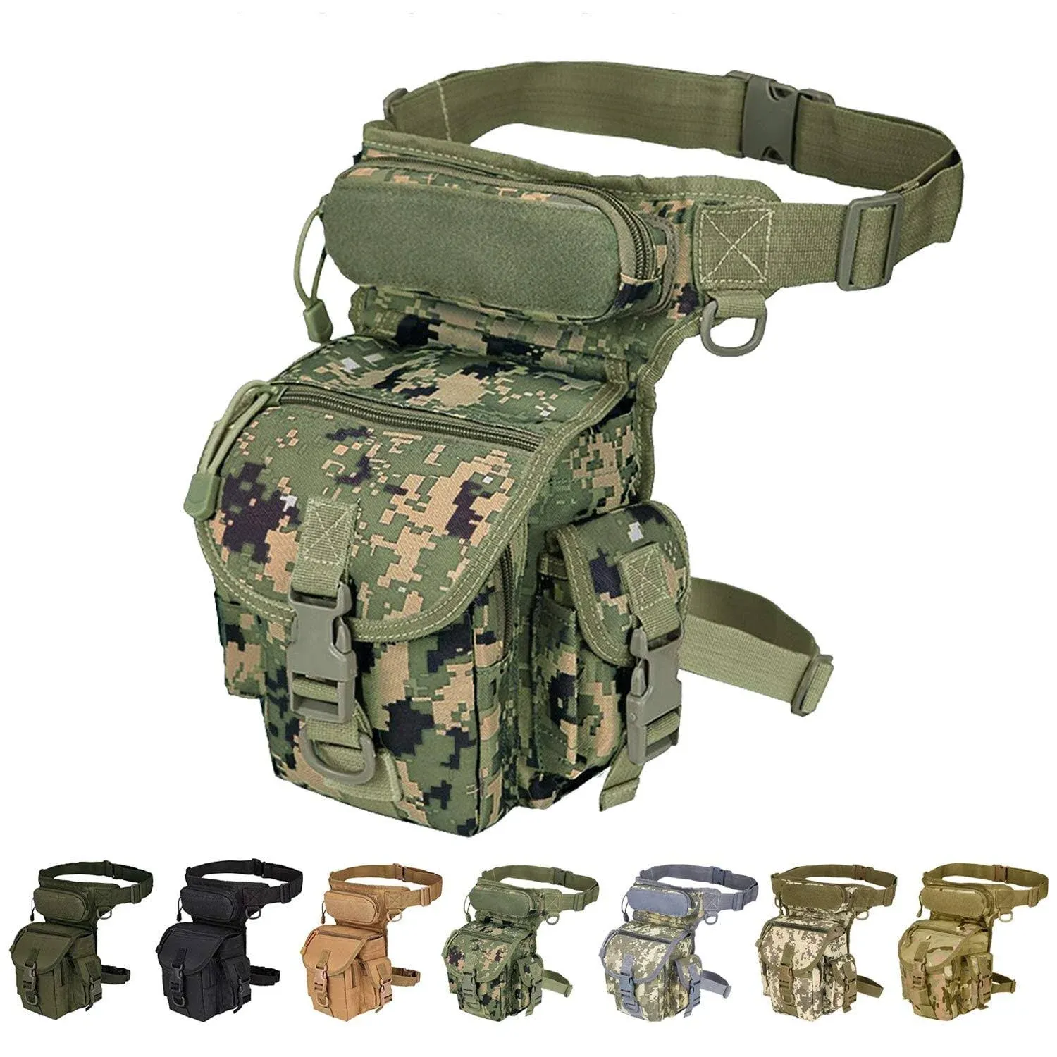 Multi-Purpose Tactical Drop Leg Bag Tool Fanny Thigh Pack Leg Rig Military Motorcycle Camera Versipack Utility Pouch, Black/Coyote Tan/Army Green/Camouflage 7 Colors Available