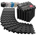 Gym Flooring Set - Interlocking EVA Soft Foam Floor Mat, 18 Pieces Puzzle Rubber Tiles Protective Ground Surface Protection, Play Workout Exercise Mats Underlay Matting Sports Pool Home Fitness Garage