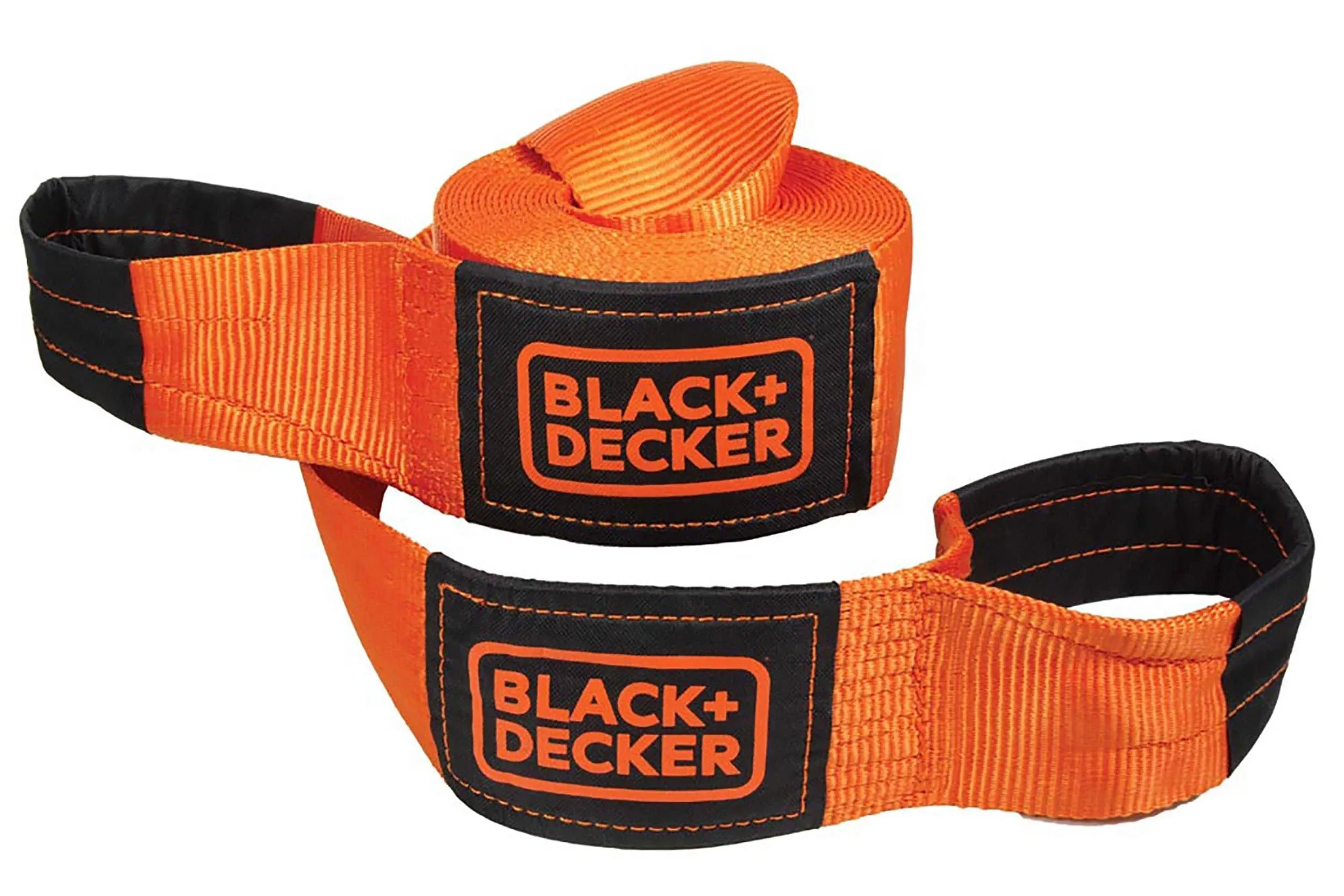 BLACK+DECKER BD1003 Black/Orange 4" x 30' Recovery Strap - Heavy-Duty (20,000 lb Break Strength) for Emergency Off-Road 4x4 Towing