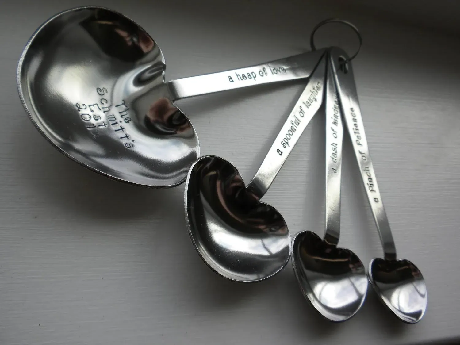 Kate Aspen Love Beyond Measure Spoons, Heart Shaped Measuring Spoons, Stainless Steel