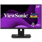 ViewSonic VG2456 24 Inch 1080p Monitor with USB 3.2 Type C Docking Built-In Gigabit Ethernet and 40 Degree Tilt Ergonomics for Home and Office