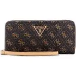 Guess | Laurel Large 4G Monogram Zip Around Wallet - Brown Logo | Realry