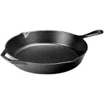 12 in. Cast Iron Skillet in Black with Pour Spout