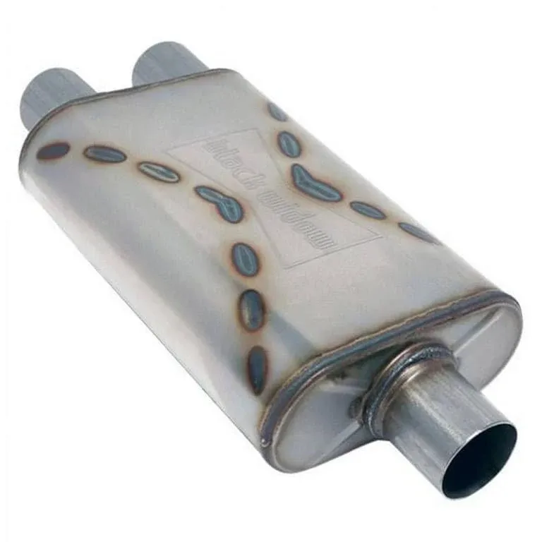 Black Widow Exhaust BWSDV2-32: Venom 250-Series Muffler, 3 in. to 2.500 in. Diameter, Single Inlet/Dual Outlet - JEGS