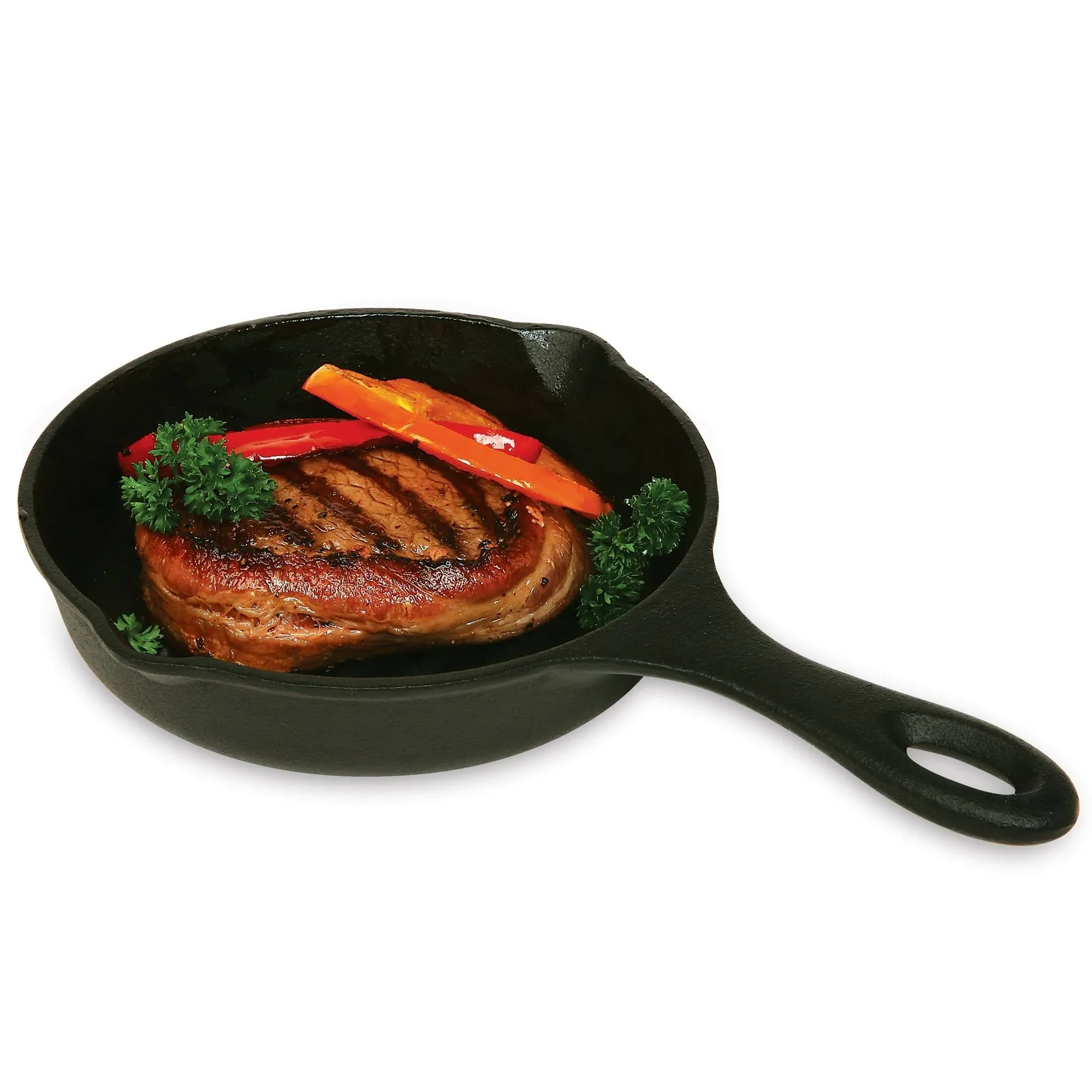 Norpro Pre-Seasoned Cast Iron 6.75 Inch Round Grill Pan, Black