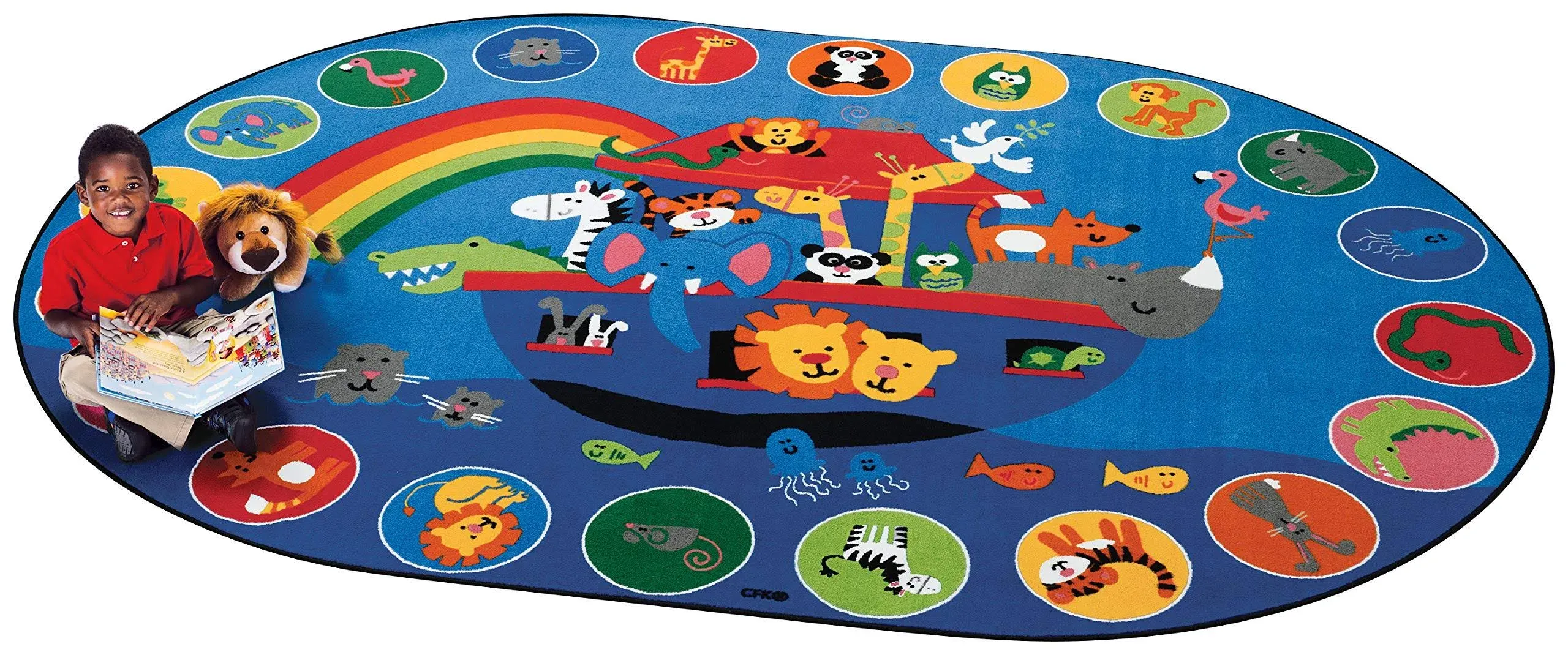 Carpets for Kids Noah's Voyage Circletime 6' x 9' Oval Rug