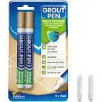 Grout Pen Beige Tile Paint Marker: Waterproof Grout Paint Pen, Tile Grout Colorant and Sealer Pen Narrow 5mm Tip (2 Pack)