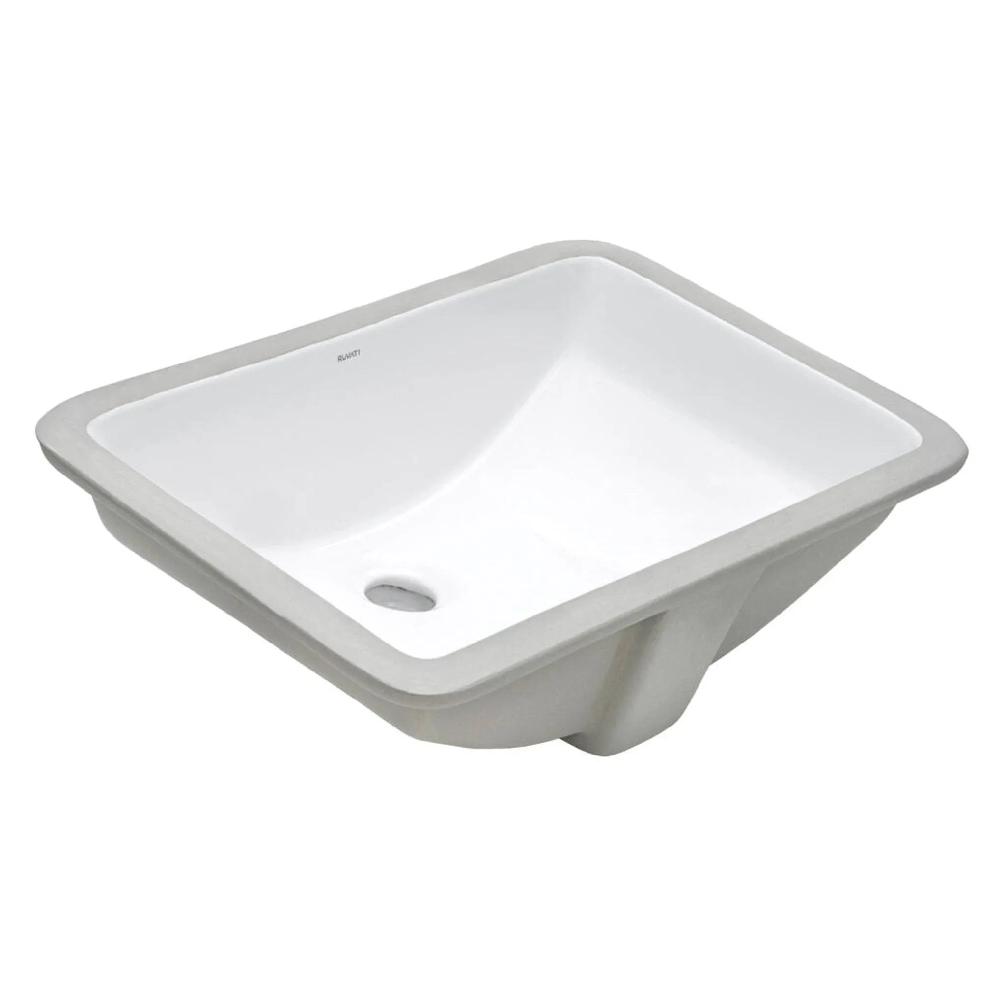 Ruvati 21 x 14 inch Undermount Bathroom Vanity Sink White Rectangular Porcelain Ceramic with Overflow - RVB0721