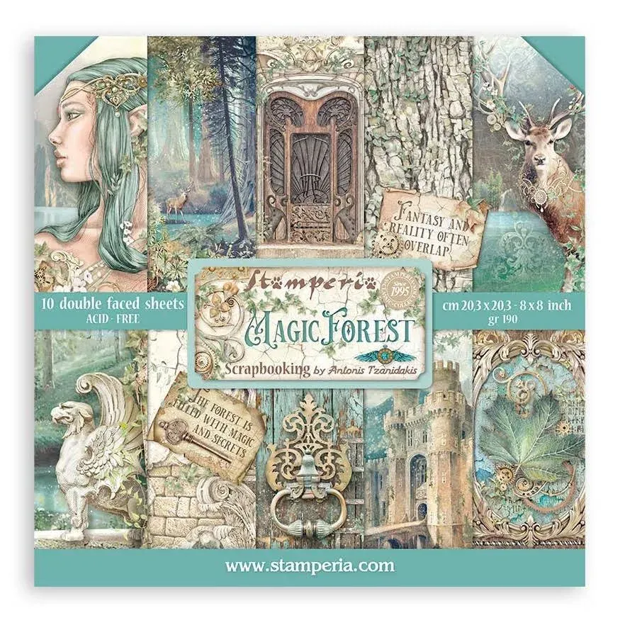 Stamperia Magic Forest 8" x 8" Scrapbooking Paper Pad