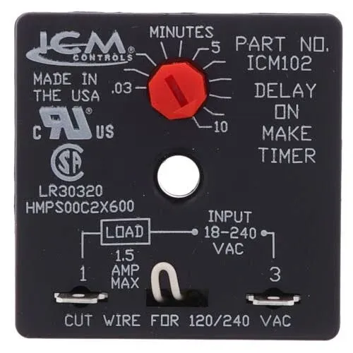 ICM Controls ICM102 DOM Timer, 10 Minutes Adjustable,Multicolor