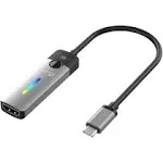 j5create USB Type C to HDMI Adapter (8K@60Hz, 4K@120Hz) with RGB LED Light for MacBook Pro, MacBook Air, iPad Pro, Samsung Galaxy, Surface Pro, Dell, HP (JCA157)