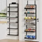 POKIPO 6-Tier Over the Door Pantry Organizer, Large Door Spice Rack