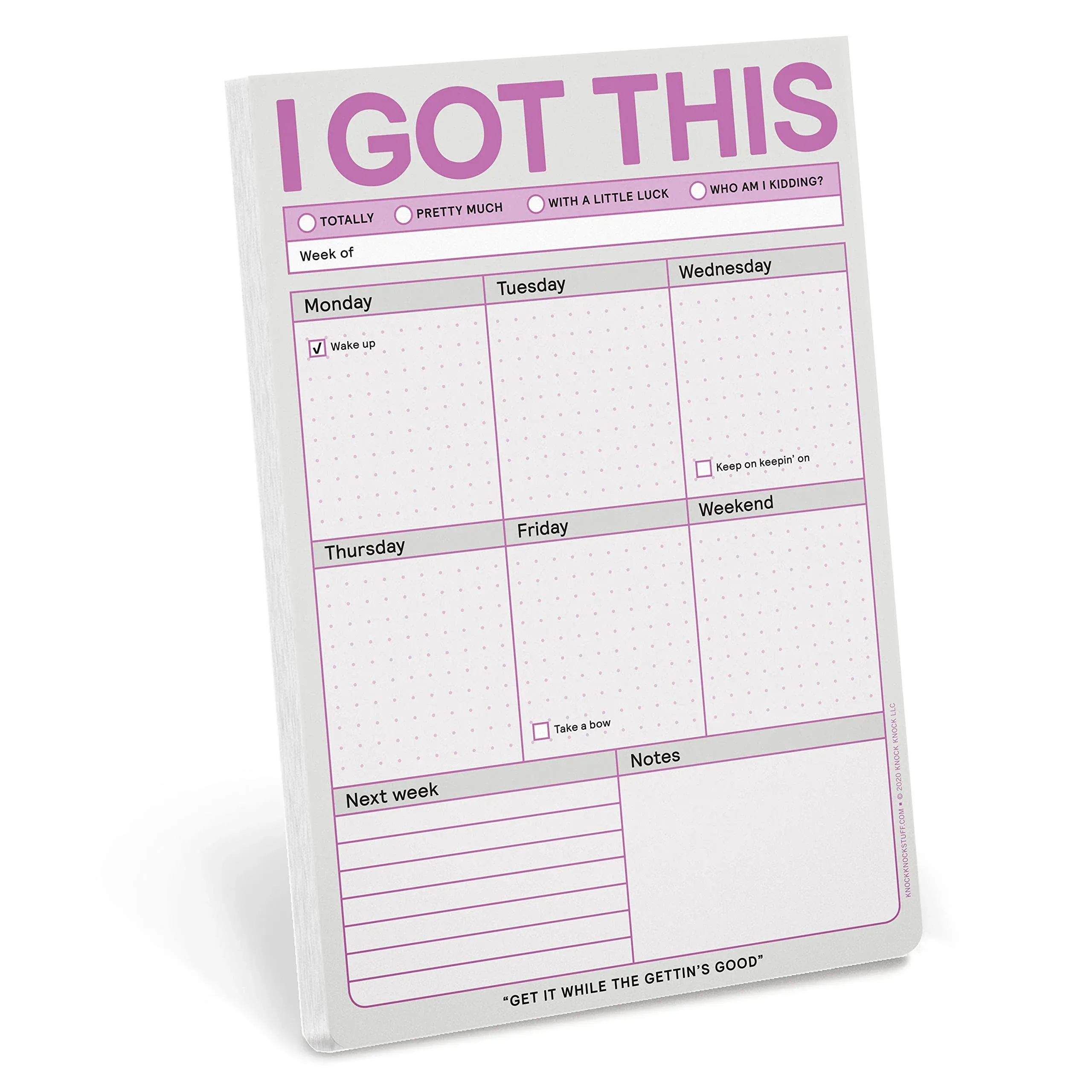 1-Count Knock Knock I Got This Pad, To Do List Notepad, Daily Planner Pad & Funny Home Office Supplies, 6 x 9-inches