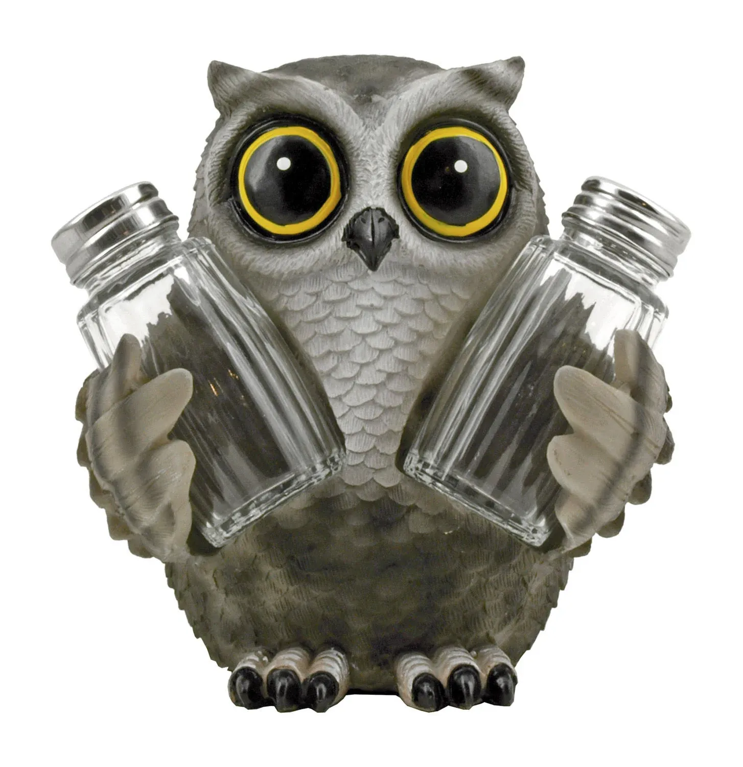 DWK Animal Holder with Salt And Pepper Shaker Set (3 Piece) | Kitchen Décor and Accessories | Salt and Pepper Shakers | Home Décor | Home Decorations… (Owl)