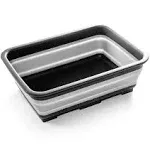 Bino Collapsible Wash Basin - Space Saving Portable Folding Dish Pan Dish Tub, Grey, Gray