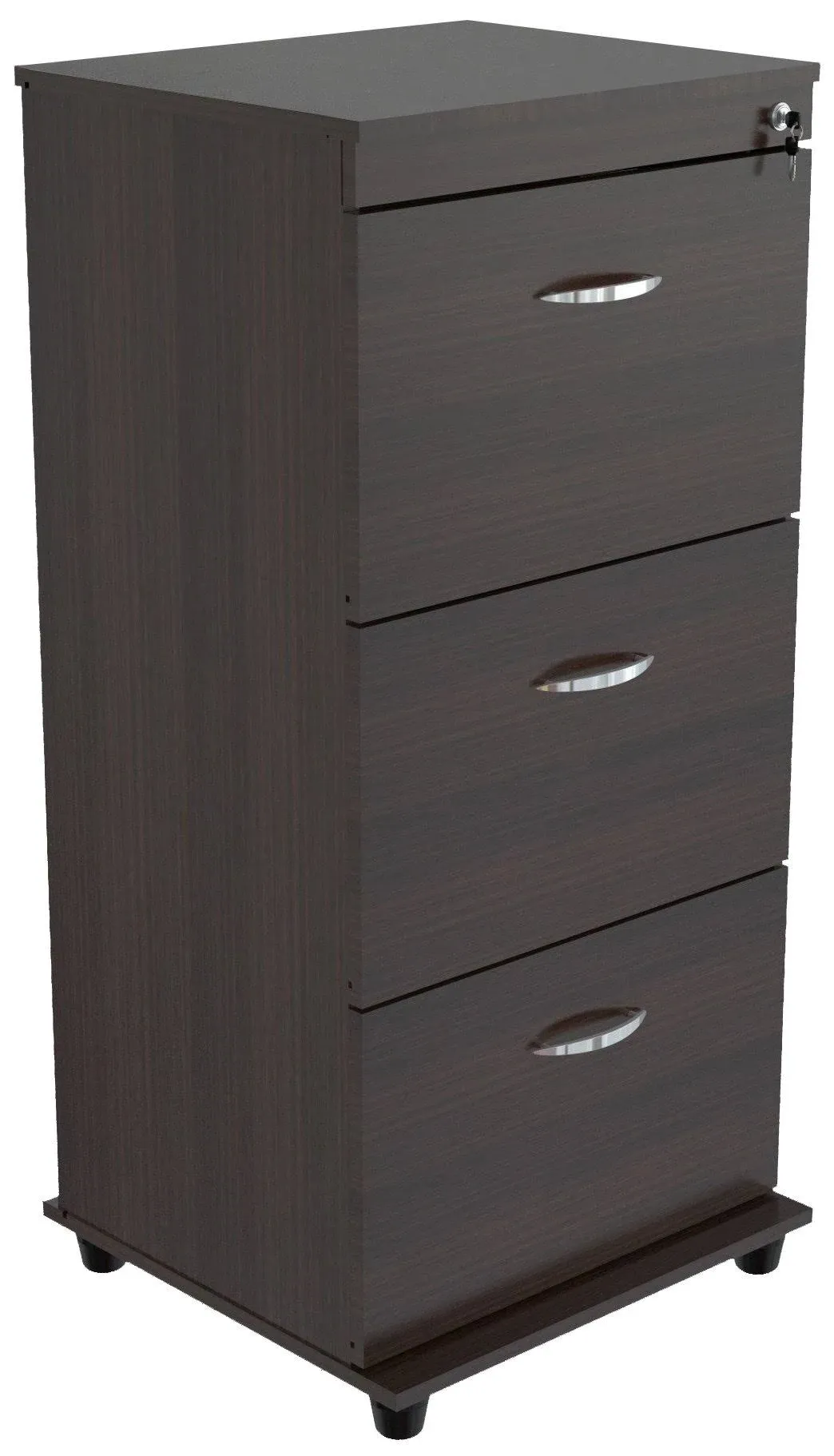 Inval America Uffici 3-Drawer Modern Engineered Wood File Cabinet in Espresso