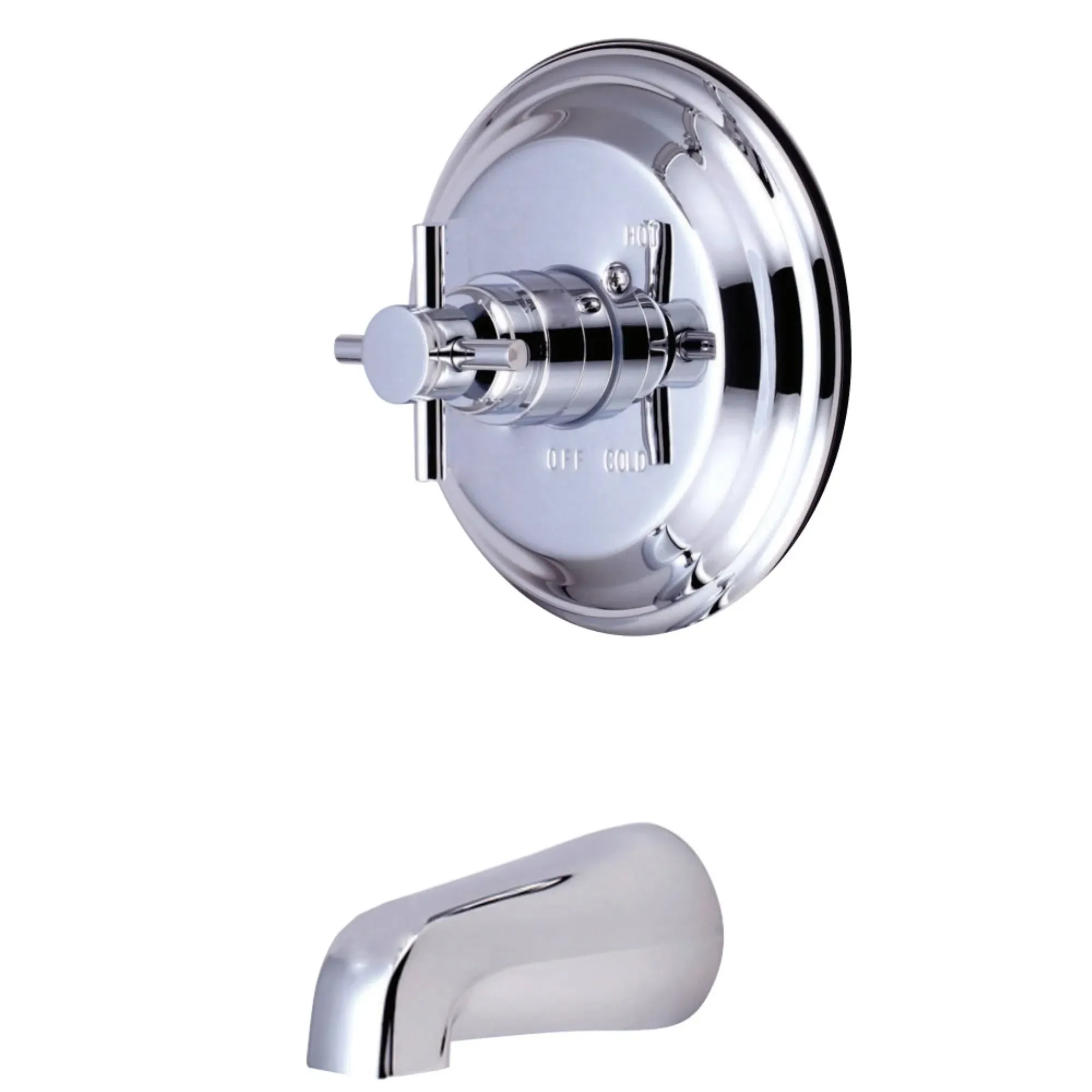 Tub and Shower Faucet, Polished Chrome, Wall Mount