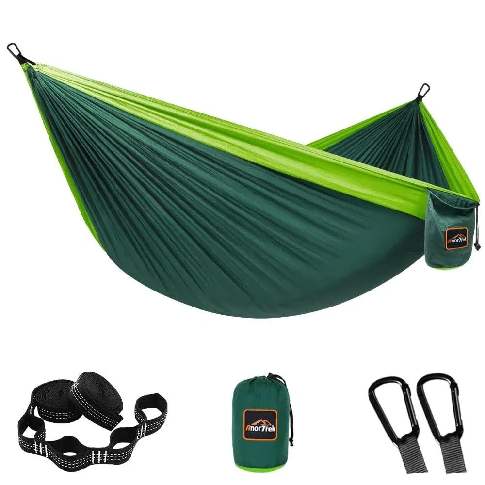 Camping Hammock, Super Lightweight Portable Parachute Hammock with Two Tree Straps Single or Double Nylon Travel Tree Hammocks for Camping Backpacking Hiking