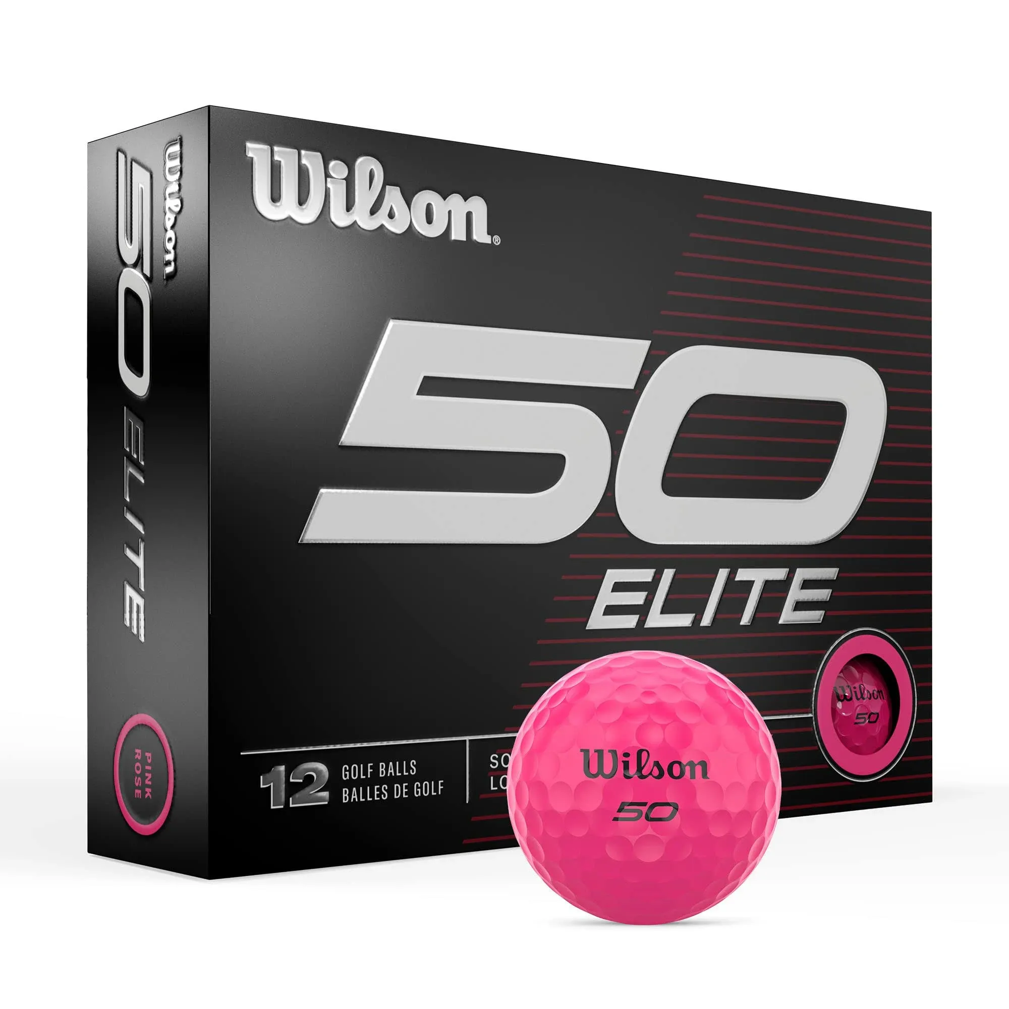 Wilson Fifty Elite Golf Balls - 12 Pack, Pink