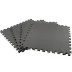 Black/Gray 24 in. x 24 in. x 0.47 in. Foam Dual Sided Gym Floor Tiles (4 Tiles/Pack (16 sq. ft.)