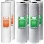 iSpring F6WGB32B 4.5” x 20” 3-Stage Whole House Water Filter Replacement Pack with Sediment and Carbon Block Cartridges, Fits WGB32B, White, 2 Count