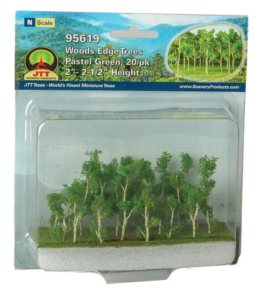 JTT Scenery Woods Edge Trees, Pastel Green 2-2.5" (20)