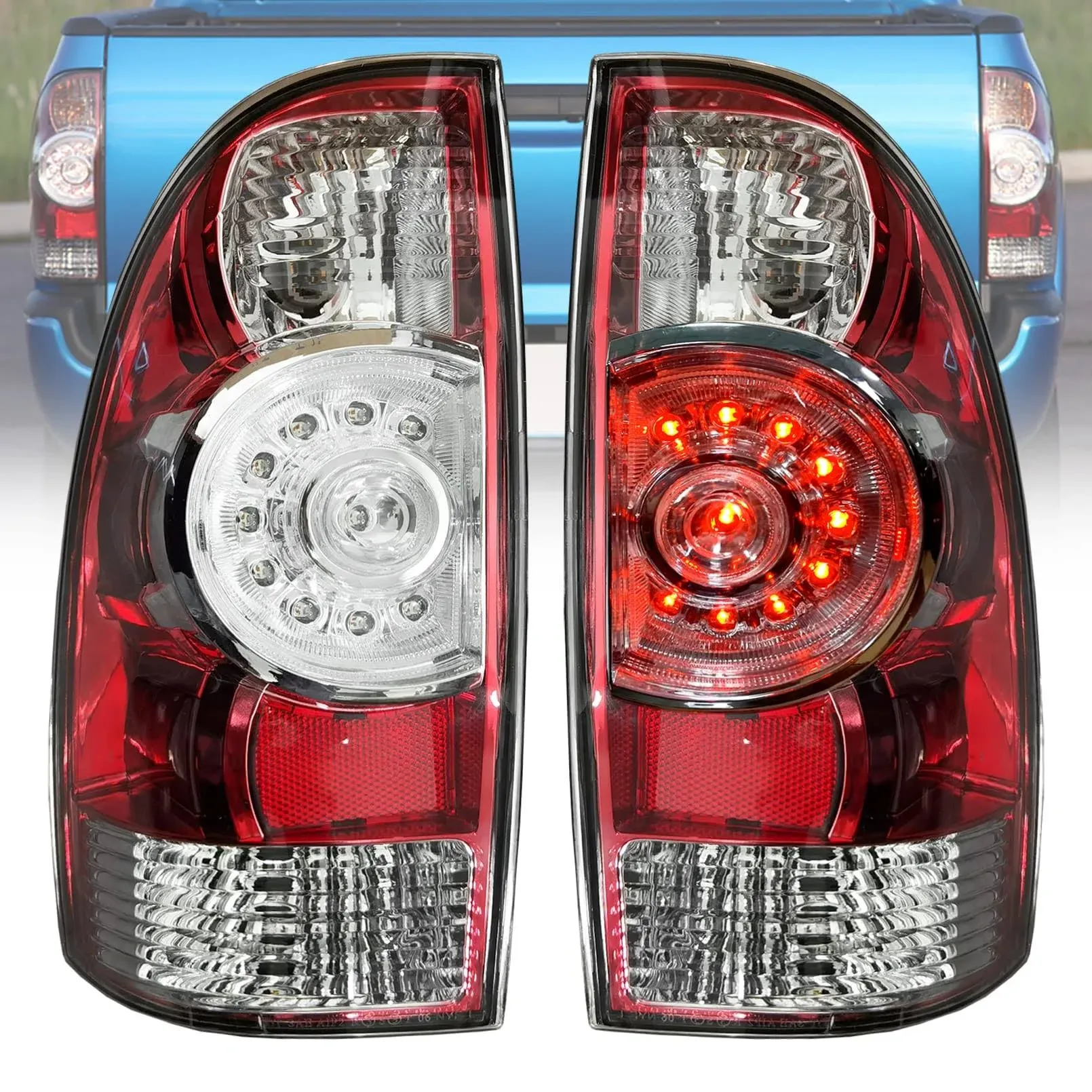 Rongxu Auto Toyota Tacoma Tail Light Assembly Compatible with 2001 2002 2003 2004, Driver Side Brake Light Rear Lamp, Replaces To 2800139 8156004060, Included the Bulb and Harness, Left