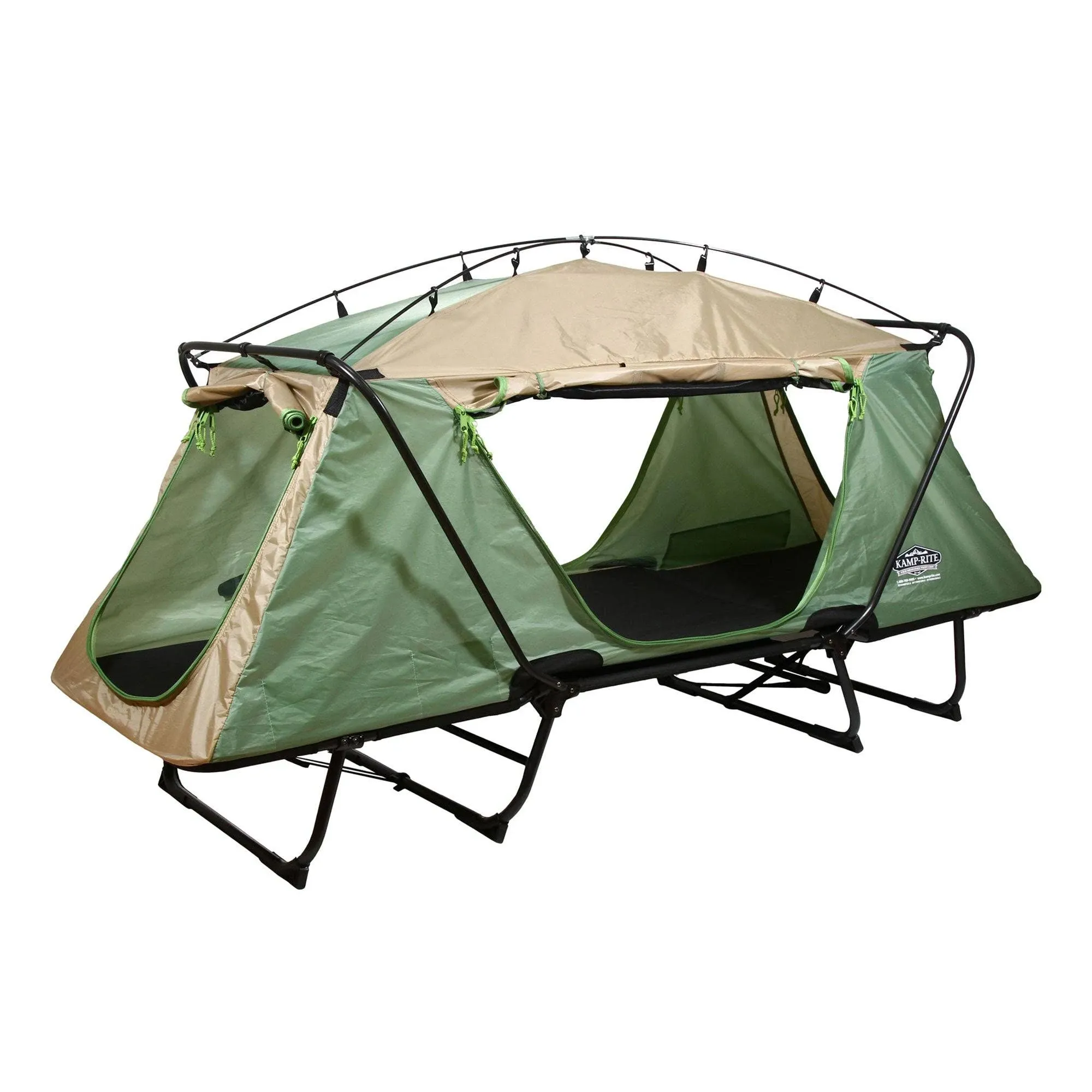 Kamp-Rite Gray Collapsible Camping Tent with Integrated Cot - Lightweight and Durable Nylon Material - Easy Setup and Versatile Use Lowes.com