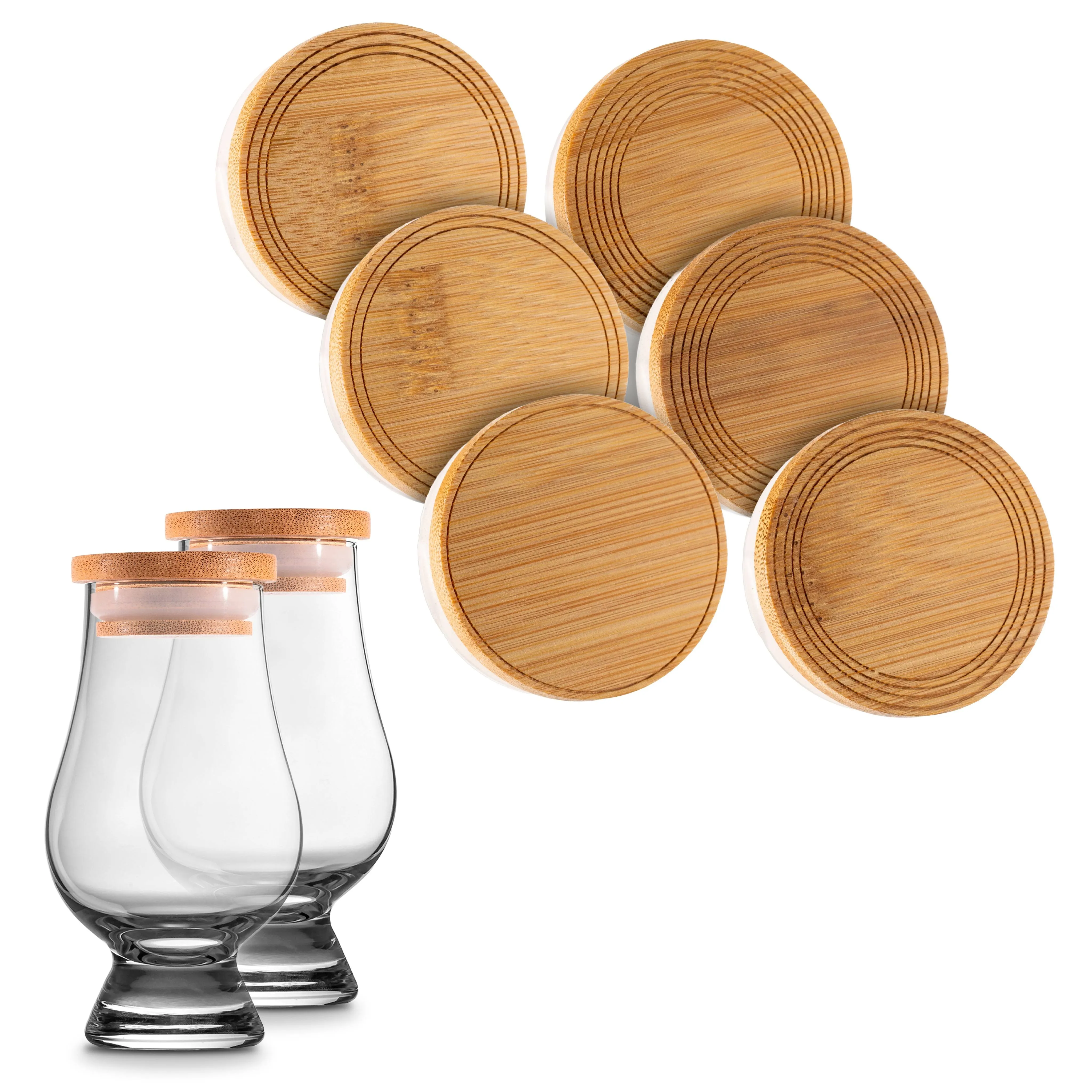 CairnCaps Glassware Lids (Dark Hardwood)