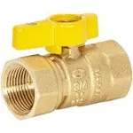 Eastman 3/4 Inch FIP Straight Gas Ball Valve with 1/4-Turn Handle, Brass Plumbing Fitting, 60011