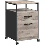 VASAGLE File Cabinet with Wheels, 2 Drawers, Open Shelf, and File Cabinet