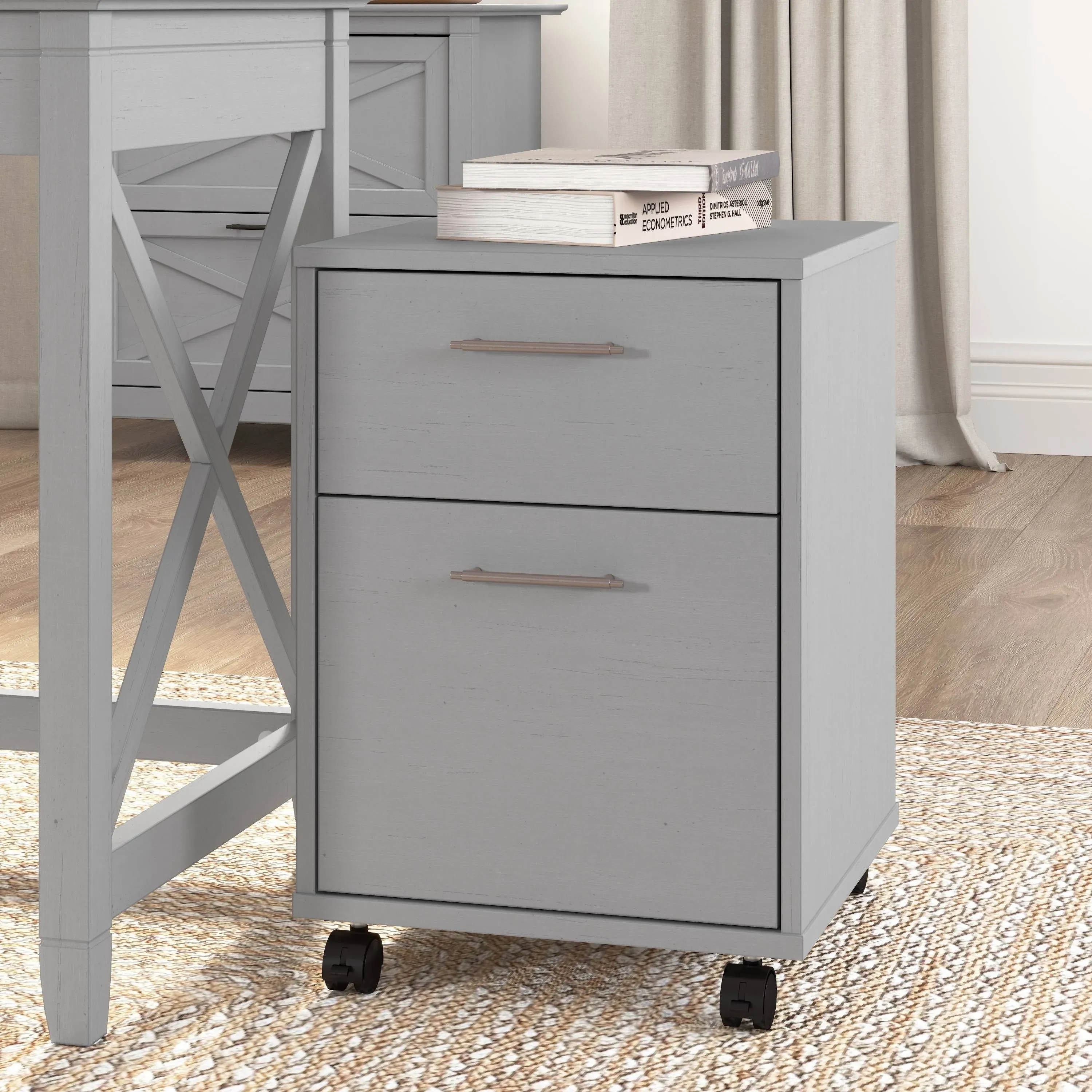 Bush Furniture Key West 2 Drawer Mobile File Cabinet in Cape Cod Gray-KWF116CG-03