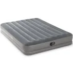 Intex 64114E Dura-Beam Standard Prestige Air Mattress: Fiber-Tech – Queen Size – Built-in USB Electric Pump – 12in Bed Height – 600lb Weight Capacity